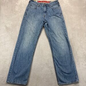Vintage Union Bay Jeans Men 33x32 Blue Light Wash Straight Leg Cotton Street Y2K